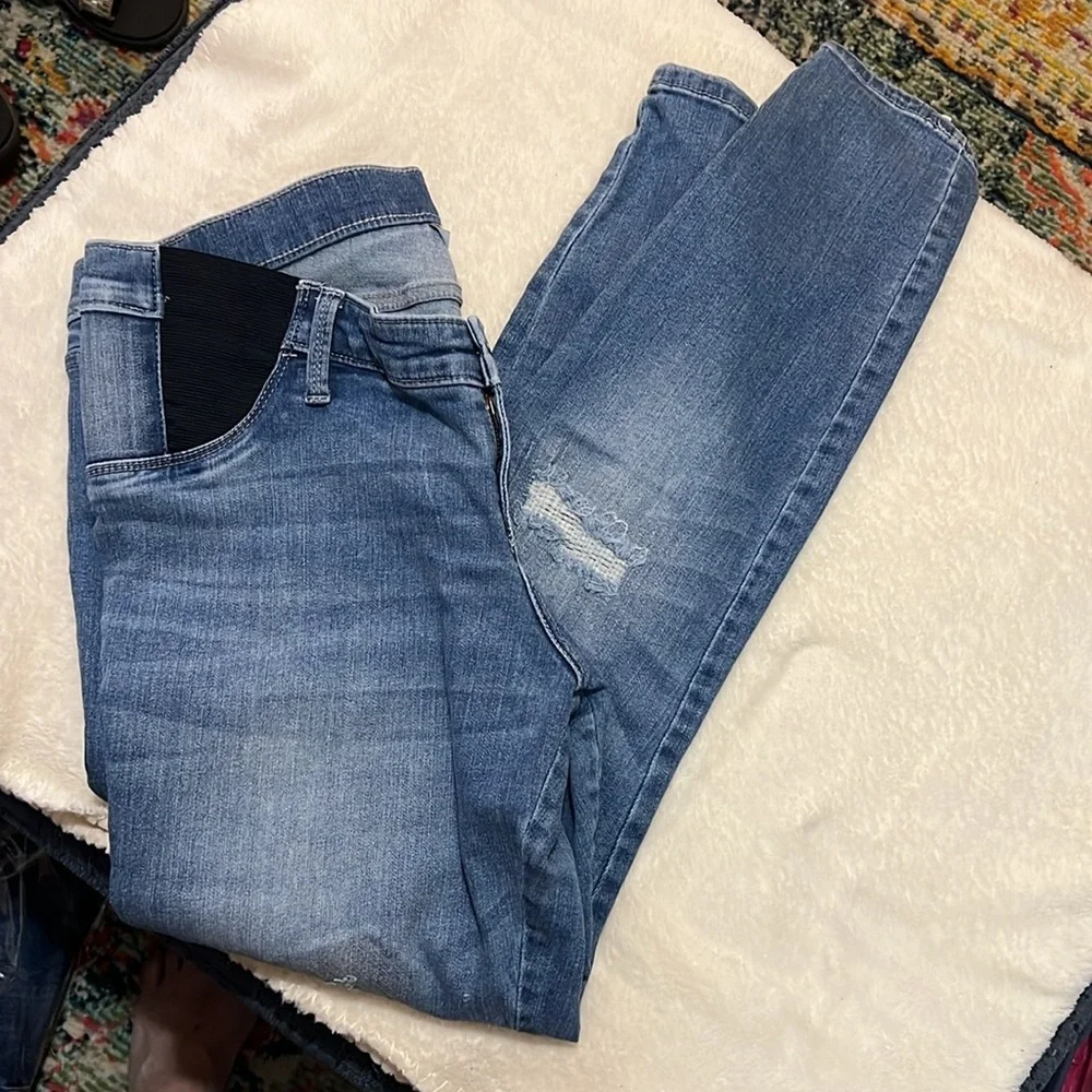 Liz Lange Maternity Jeggings, distressed, size M, women’s denim - Picture 5 of 5